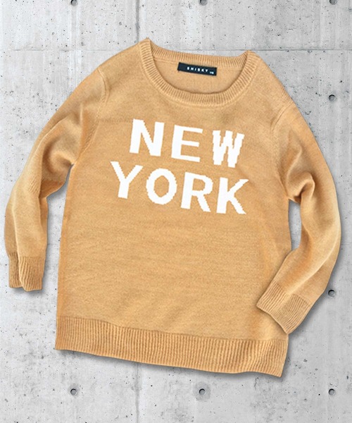 SHISKY（シスキー）の「ロゴ ニット ロンT キッズ（ニット/セーター・キッズ・ブラック/グレー系その他/ネイビー/キャメル/ブルー系その他2・140/150/160/130）」の6枚目の写真