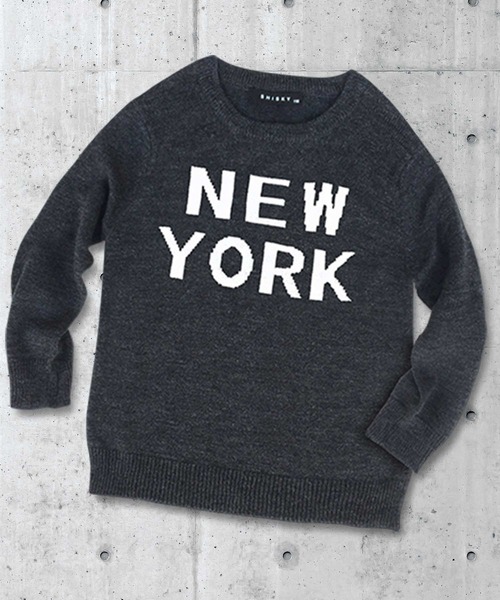 SHISKY（シスキー）の「ロゴ ニット ロンT キッズ（ニット/セーター・キッズ・ブラック/グレー系その他/ネイビー/キャメル/ブルー系その他2・140/150/160/130）」の7枚目の写真