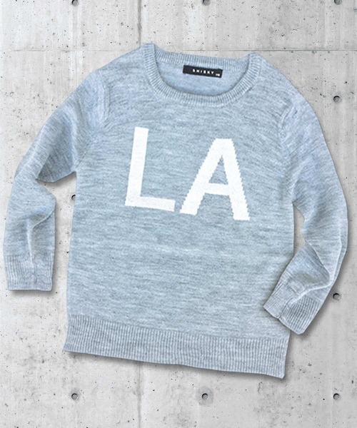 SHISKY（シスキー）の「ロゴ ニット ロンT キッズ（ニット/セーター・キッズ・ブラック/グレー系その他/ネイビー/キャメル/ブルー系その他2・140/150/160/130）」の9枚目の写真