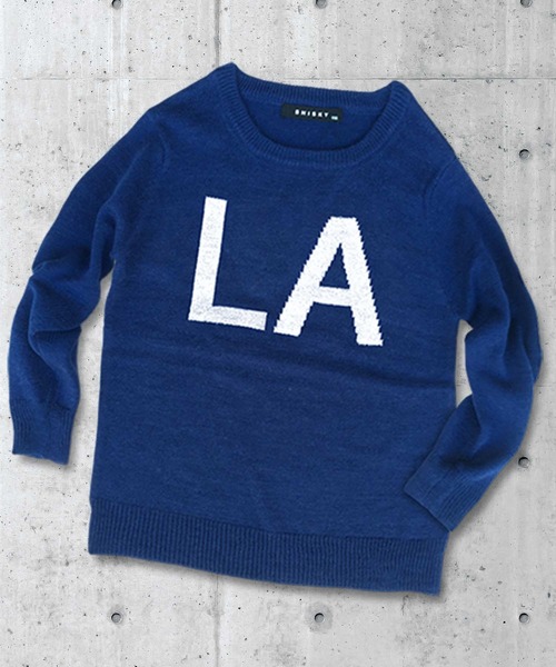 SHISKY（シスキー）の「ロゴ ニット ロンT キッズ（ニット/セーター・キッズ・ブラック/グレー系その他/ネイビー/キャメル/ブルー系その他2・140/150/160/130）」の10枚目の写真
