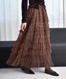 Y/lim（イリム）の「ラメMIXチュールティアードスカート（スカート）」