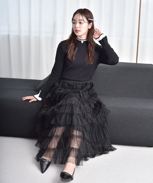 セール】ラメMIXチュールティアードスカート（スカート）｜Y/lim