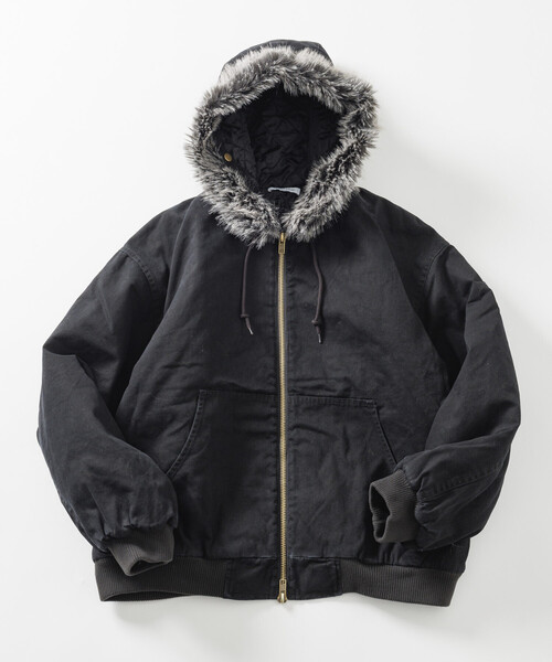 FREAK'S STORE（フリークスストア）の「【ファー脱着可能】2way フェイクファー ジップアップ 中綿 フードブルゾン/中綿ジップパーカー（ブルゾン・メンズ・ブラック/ブラウン/ブルー・MEDIUM/LARGE）」の2枚目の写真