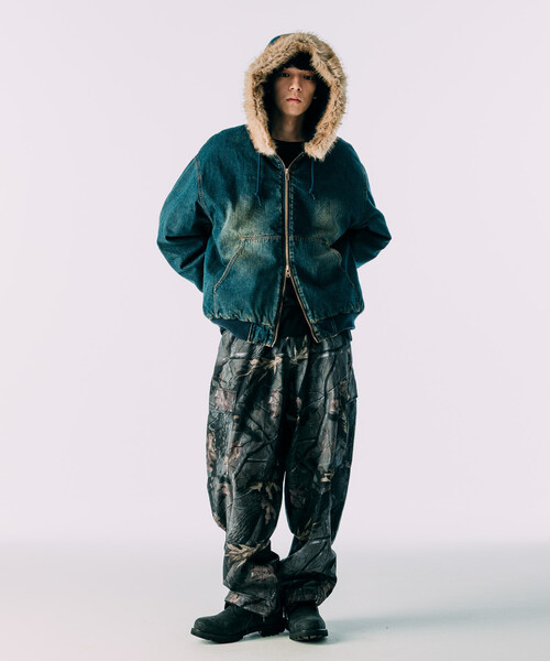 FREAK'S STORE（フリークスストア）の「【ファー脱着可能】2way フェイクファー ジップアップ 中綿 フードブルゾン/中綿ジップパーカー（ブルゾン・メンズ・ブラック/ブラウン/ブルー・MEDIUM/LARGE）」の7枚目の写真