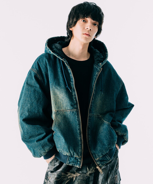 FREAK'S STORE（フリークスストア）の「【ファー脱着可能】2way フェイクファー ジップアップ 中綿 フードブルゾン/中綿ジップパーカー（ブルゾン・メンズ・ブラック/ブラウン/ブルー・MEDIUM/LARGE）」の16枚目の写真