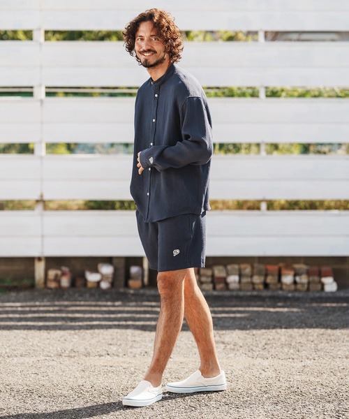 1minute 1second(ワンミニットワンセカンド)の「ms6323-long sleeve linen like shirt スタンドカラーシャツ(1M26H160)(シャツ/ブラウス・メンズ・ブラック/ネイビー/ホワイト・S/M/L/XL)」の12枚目の写真