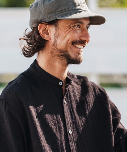 1minute 1second(ワンミニットワンセカンド)の「ms6323-long sleeve linen like shirt スタンドカラーシャツ(1M26H160)(シャツ/ブラウス・メンズ・ブラック/ネイビー/ホワイト・S/M/L/XL)」の15枚目の写真