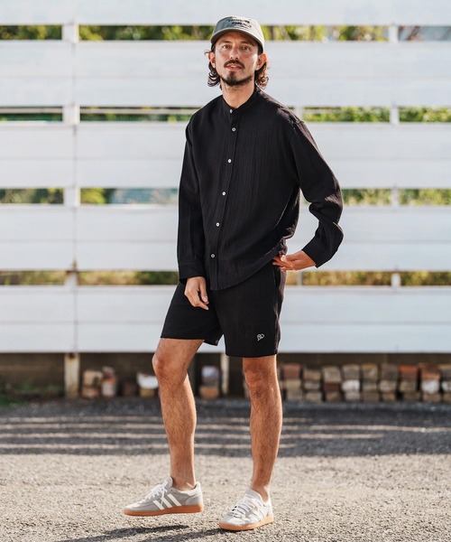 1minute 1second(ワンミニットワンセカンド)の「ms6323-long sleeve linen like shirt スタンドカラーシャツ(1M26H160)(シャツ/ブラウス・メンズ・ブラック/ネイビー/ホワイト・S/M/L/XL)」の17枚目の写真