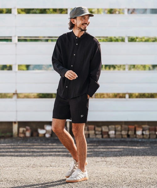 1minute 1second(ワンミニットワンセカンド)の「ms6323-long sleeve linen like shirt スタンドカラーシャツ(1M26H160)(シャツ/ブラウス・メンズ・ブラック/ネイビー/ホワイト・S/M/L/XL)」の18枚目の写真