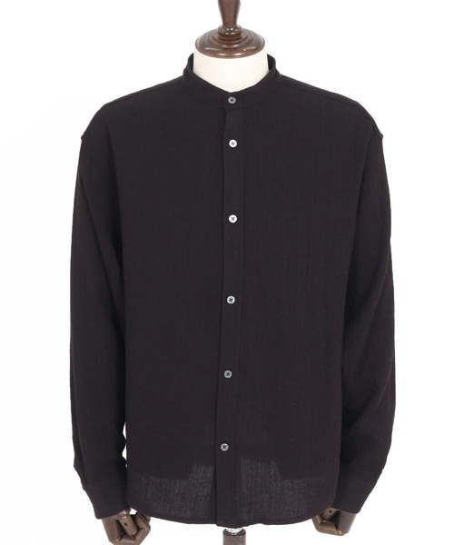 1minute 1second(ワンミニットワンセカンド)の「ms6323-long sleeve linen like shirt スタンドカラーシャツ(1M26H160)(シャツ/ブラウス・メンズ・ブラック/ネイビー/ホワイト・S/M/L/XL)」の20枚目の写真