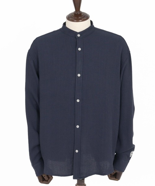 1minute 1second(ワンミニットワンセカンド)の「ms6323-long sleeve linen like shirt スタンドカラーシャツ(1M26H160)(シャツ/ブラウス・メンズ・ブラック/ネイビー/ホワイト・S/M/L/XL)」の21枚目の写真