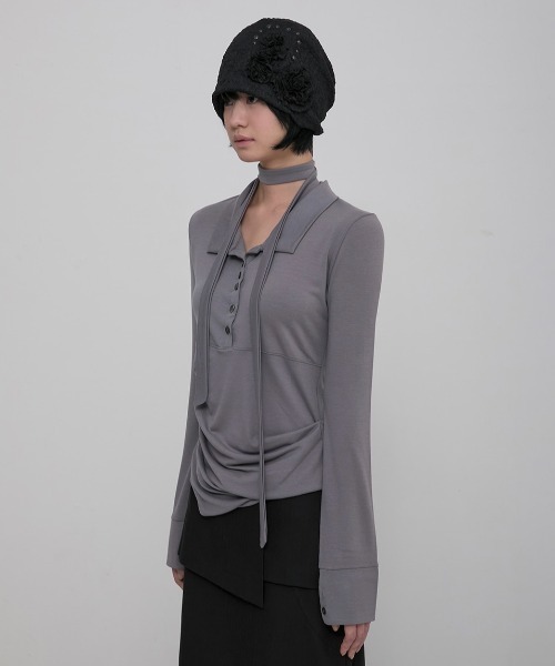FLAREUP（フレアアップ）の「【FLAREUP】Ruffle Shirring Beanie / 【フレアアップ】シャーリングニット帽（ニットキャップ/ビーニー・レディース・ホワイト/ブラック・ONE SIZE）」の11枚目の写真