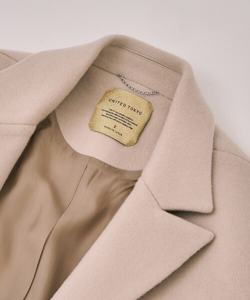 UNITED TOKYO(ユナイテッドトウキョウ)の「マキシチェスターコート|オフィスカジュアル/オケージョン/保温/冬服(チェスターコート・レディース・ブラック/ベージュ・1/2)」の14枚目の写真