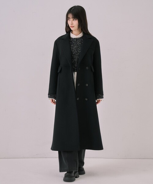 UNITED TOKYO(ユナイテッドトウキョウ)の「マキシチェスターコート|オフィスカジュアル/オケージョン/保温/冬服(チェスターコート・レディース・ブラック/ベージュ・1/2)」の15枚目の写真