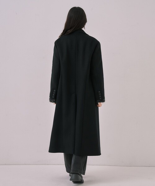 UNITED TOKYO(ユナイテッドトウキョウ)の「マキシチェスターコート|オフィスカジュアル/オケージョン/保温/冬服(チェスターコート・レディース・ブラック/ベージュ・1/2)」の18枚目の写真