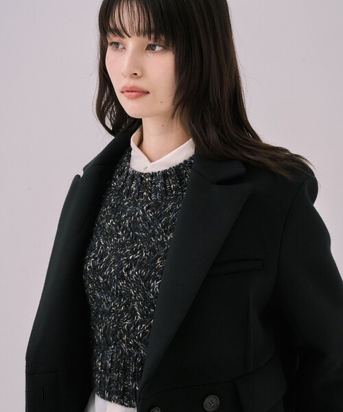 UNITED TOKYO(ユナイテッドトウキョウ)の「マキシチェスターコート|オフィスカジュアル/オケージョン/保温/冬服(チェスターコート・レディース・ブラック/ベージュ・1/2)」の22枚目の写真