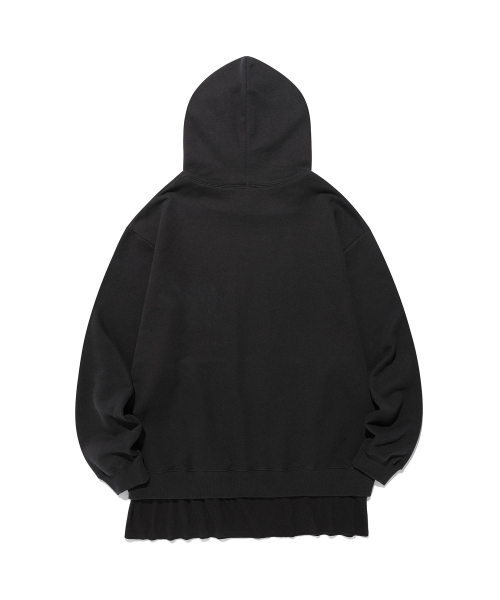 NICE GHOST CLUB(ナイスゴーストクラブ)の「LAYERED DRESS GIRL GANG HOODIE_BLACK(NG2FFUM404A)(パーカー・レディース・ブラック・SMALL/MEDIUM/LARGE)」の2枚目の写真