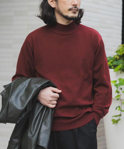 ITEMS URBANRESEARCH(アイテムズ アーバンリサーチ)の「SILK×WOOL MIX ハイネックセーター(ニット/セーター・メンズ・ブラック/バーガンディー/ネイビー・MEDIUM/LARGE)」の3枚目の写真