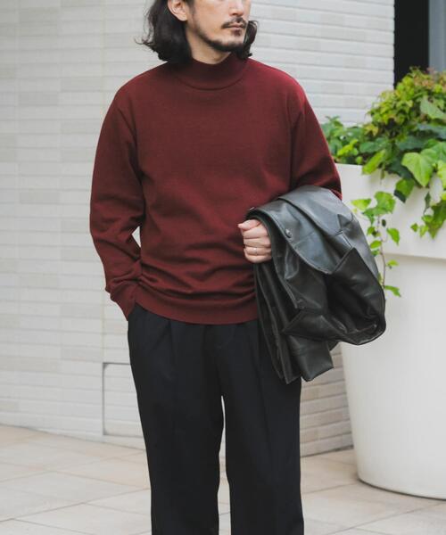 ITEMS URBANRESEARCH(アイテムズ アーバンリサーチ)の「SILK×WOOL MIX ハイネックセーター(ニット/セーター・メンズ・ブラック/バーガンディー/ネイビー・MEDIUM/LARGE)」の6枚目の写真