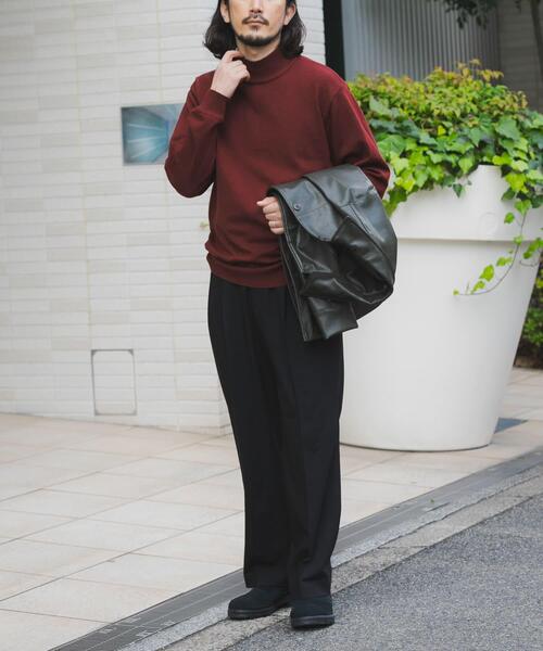 ITEMS URBANRESEARCH(アイテムズ アーバンリサーチ)の「SILK×WOOL MIX ハイネックセーター(ニット/セーター・メンズ・ブラック/バーガンディー/ネイビー・MEDIUM/LARGE)」の7枚目の写真