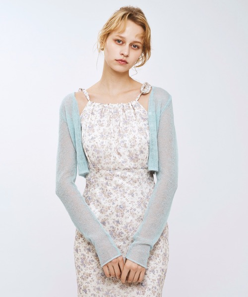 ME COUTURE（ミークチュール）の「フルールラメシフォンキャミドレス（ワンピース・レディース・イエロー/ピンク・1/0/00）」の3枚目の写真