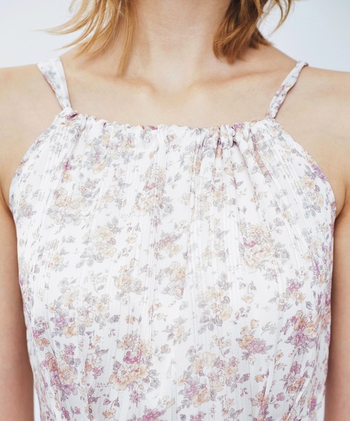 ME COUTURE（ミークチュール）の「フルールラメシフォンキャミドレス（ワンピース・レディース・イエロー/ピンク・1/0/00）」の9枚目の写真