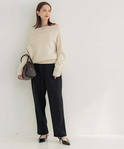 coca(coca)(コカ)の「【DAILY WARM】裏起毛カーブパンツ(スウェットパンツ・レディース・ブラック/ネイビー/レッド・L/M)」の4枚目の写真