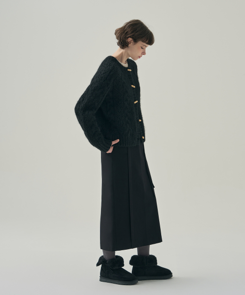 DRAWFIT WOMEN（ドローフィットウーマン）の「スカシケーブルダッフルニットカーディガン[ブラック]（カーディガン/ボレロ・レディース・その他・SMALL/MEDIUM）」の2枚目の写真
