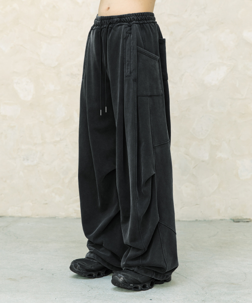 ボイドパラシュートスウェットパンツ[ウォッシュドブラック