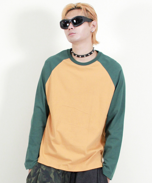 DEMARC(ドゥマーク)の「ラグラン配色無地長袖Tシャツカーキ&マスタード(Tシャツ/カットソー・メンズ・その他・MEDIUM/LARGE)」の8枚目の写真