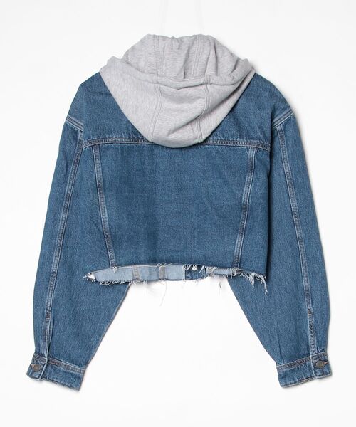 GUESS JEANS Cropped Hooded Trucker デニムジャケット | GUESS(ゲス