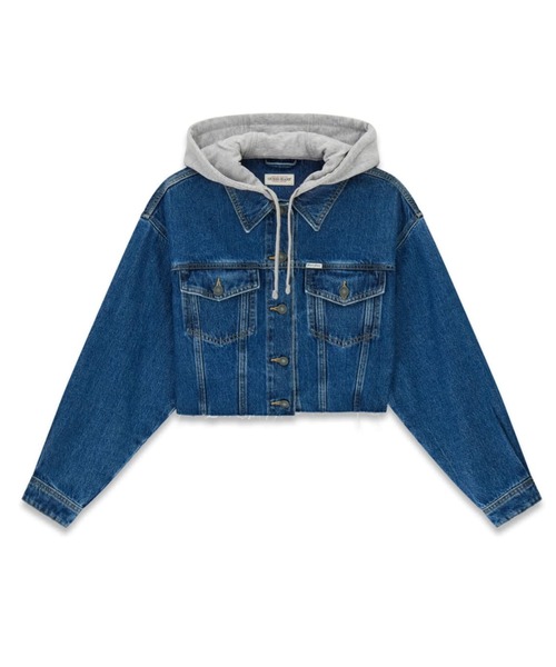 GUESS JEANS Cropped Hooded Trucker デニムジャケット | GUESS(ゲス