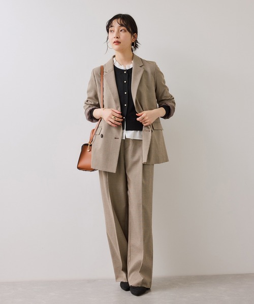 VIS（ビス）の「【美得】フリル襟ドッキングニットカーディガントップス（ニット/セーター・レディース・ダークブラウン/ライトグレー/オフホワイト/ブラック・FREE）」の21枚目の写真