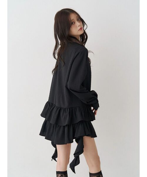 jouetie（ジュエティ）の「ラッフルヘムフリルチュニックシャツ（シャツ/ブラウス・レディース・ブルー/ブラック/アイボリー・MEDIUM）」の13枚目の写真