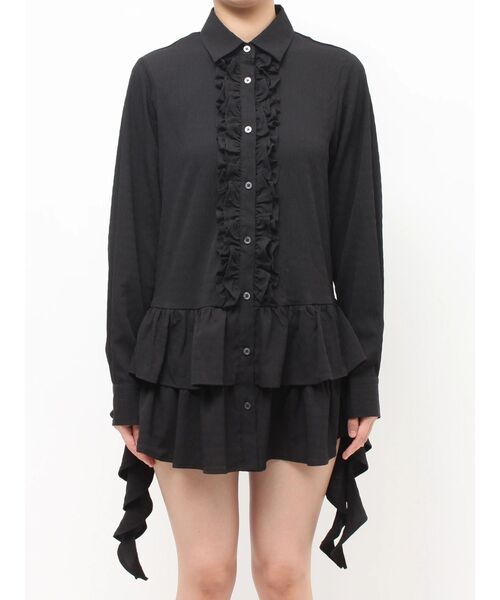 jouetie（ジュエティ）の「ラッフルヘムフリルチュニックシャツ（シャツ/ブラウス・レディース・ブルー/ブラック/アイボリー・MEDIUM）」の17枚目の写真