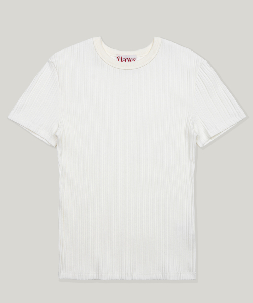 FLAWSROOM（フローズルーム）の「Ribbed Half Sleeve [WHITE]（Tシャツ/カットソー・メンズ・その他・MEDIUM/LARGE/X-LARGE）」の2枚目の写真