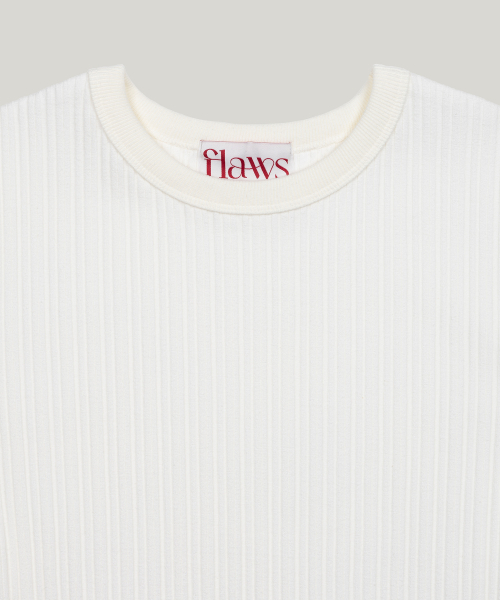 FLAWSROOM（フローズルーム）の「Ribbed Half Sleeve [WHITE]（Tシャツ/カットソー・メンズ・その他・MEDIUM/LARGE/X-LARGE）」の4枚目の写真