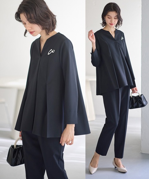 セール】【オケージョン対応】洗える/しわになりにくい タックフレアー