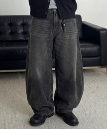 ANOLORCODE（アノローコード）の「リブカーブデニムパンツ（黒デニム）（デニムパンツ）」