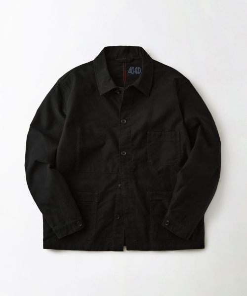 MUT lab] MOLESKIN FRENCH WORK JACKET_BLACK（ミリタリージャケット