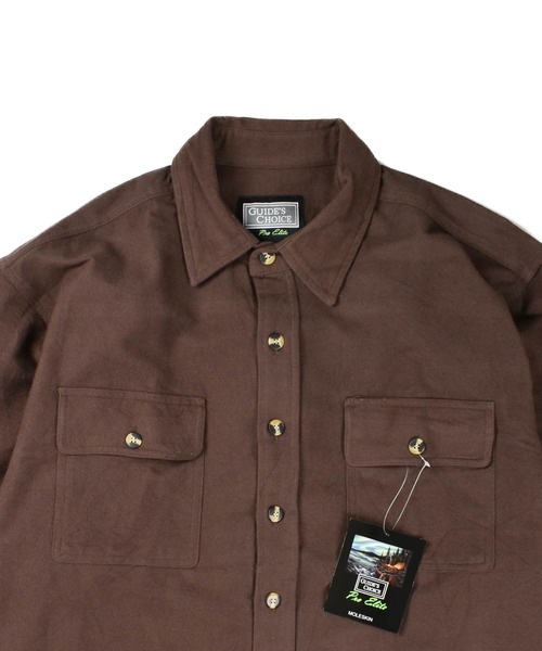 INNOCENT（イノセント）の「【T14】【GUIDE’S CHOICE/ガイド チョイス】MOLESKIN CP0 SHIRTS（シャツ/ブラウス・メンズ・ブラウン/チャコールグレー/オリーブ・X-LARGE/XX-LARGE/LARGE）」の9枚目の写真