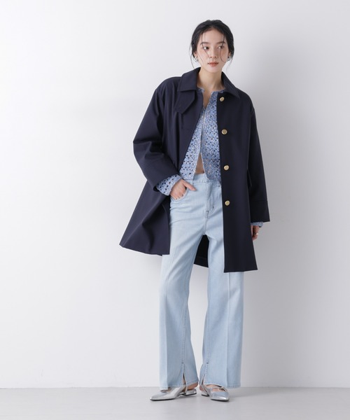 NANO universe（ナノユニバース）の「ボンディングステンカラーコート（ステンカラーコート・レディース・ベージュ/ネイビー・S/M）」の6枚目の写真