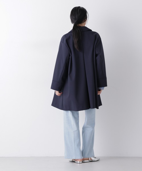NANO universe（ナノユニバース）の「ボンディングステンカラーコート（ステンカラーコート・レディース・ベージュ/ネイビー・S/M）」の9枚目の写真