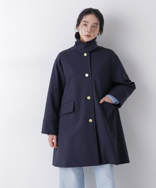 NANO universe（ナノユニバース）の「ボンディングステンカラーコート（ステンカラーコート・レディース・ベージュ/ネイビー・S/M）」の10枚目の写真