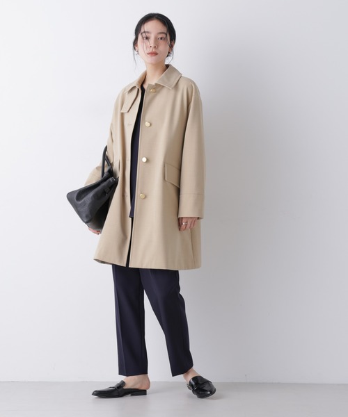 NANO universe（ナノユニバース）の「ボンディングステンカラーコート（ステンカラーコート・レディース・ベージュ/ネイビー・S/M）」の18枚目の写真