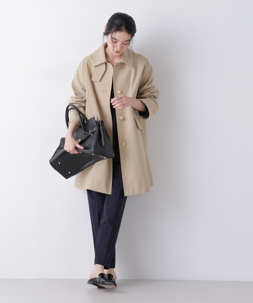 NANO universe（ナノユニバース）の「ボンディングステンカラーコート（ステンカラーコート・レディース・ベージュ/ネイビー・S/M）」の20枚目の写真