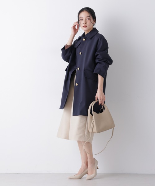 NANO universe（ナノユニバース）の「ボンディングステンカラーコート（ステンカラーコート・レディース・ベージュ/ネイビー・S/M）」の12枚目の写真