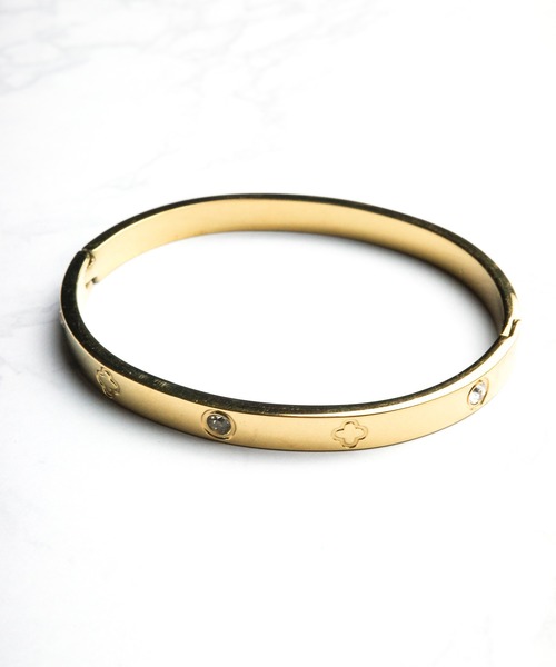 ARCHIVER（アーカイバ）の「【Wc】【it】【ANARKH（アナンケ）】クローバーモチーフ ストーンバングル（バングル/リストバンド・レディース・シルバー/ゴールド・FREE）」の2枚目の写真