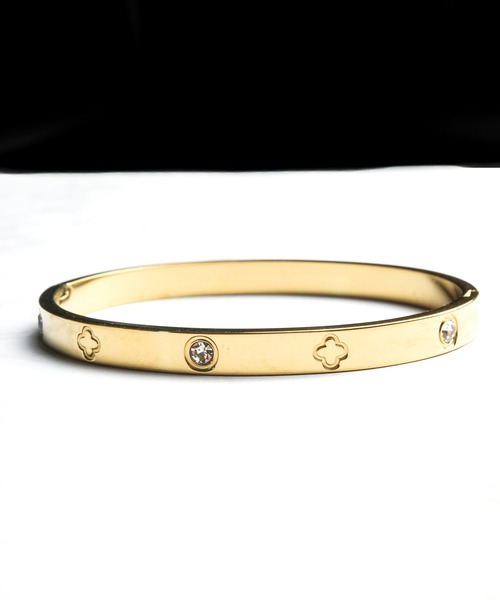 ARCHIVER（アーカイバ）の「【Wc】【it】【ANARKH（アナンケ）】クローバーモチーフ ストーンバングル（バングル/リストバンド・レディース・シルバー/ゴールド・FREE）」の5枚目の写真