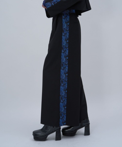 HARE（ハレ）の「ジャガードラインキリカエワイドパンツ(HARE)（スラックス・レディース・ブラック/ホワイト・FREE）」の13枚目の写真